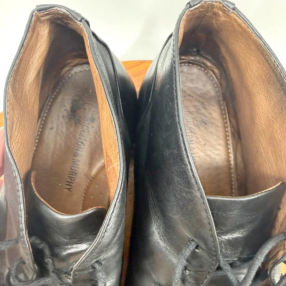 Johnston & Murphy Leather Chukka Boots Mens 9.5 Black Preppy Heritage Dressy